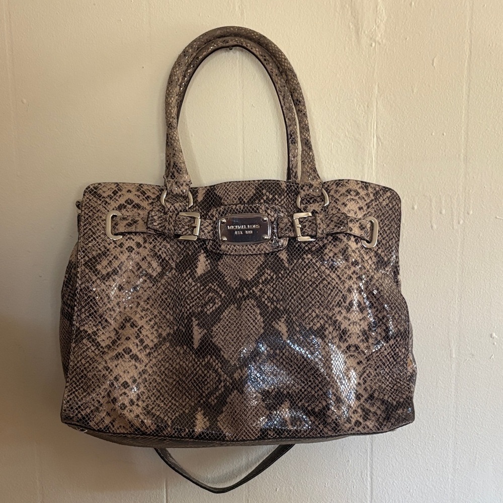 Michael Kors Tan Snake Print Tote